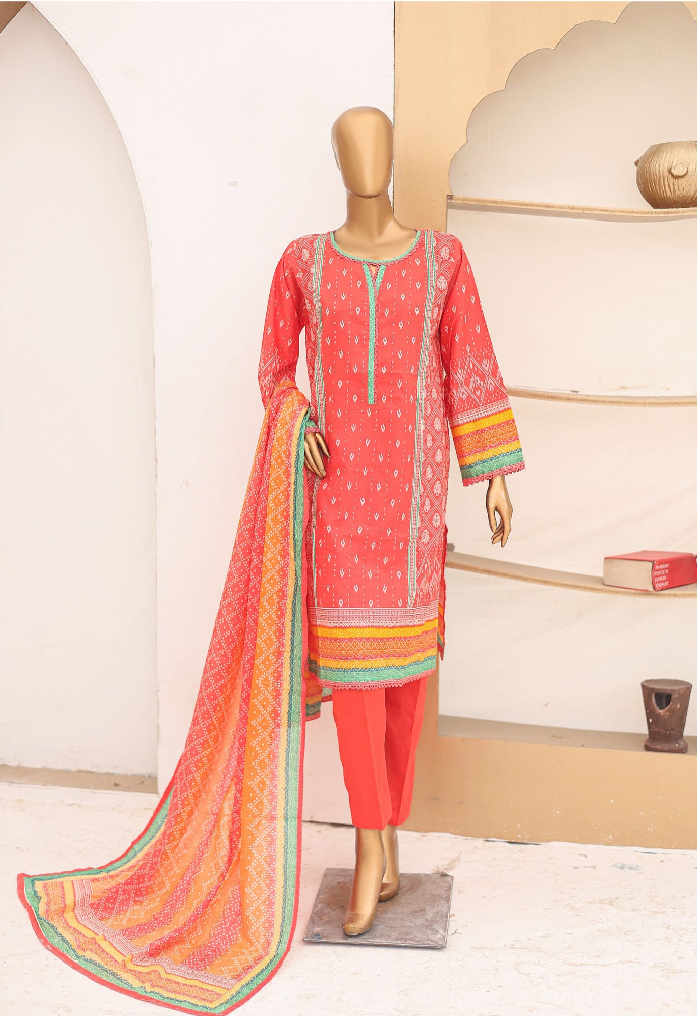 3 Piece Printed Lawn Suit-STPLS006