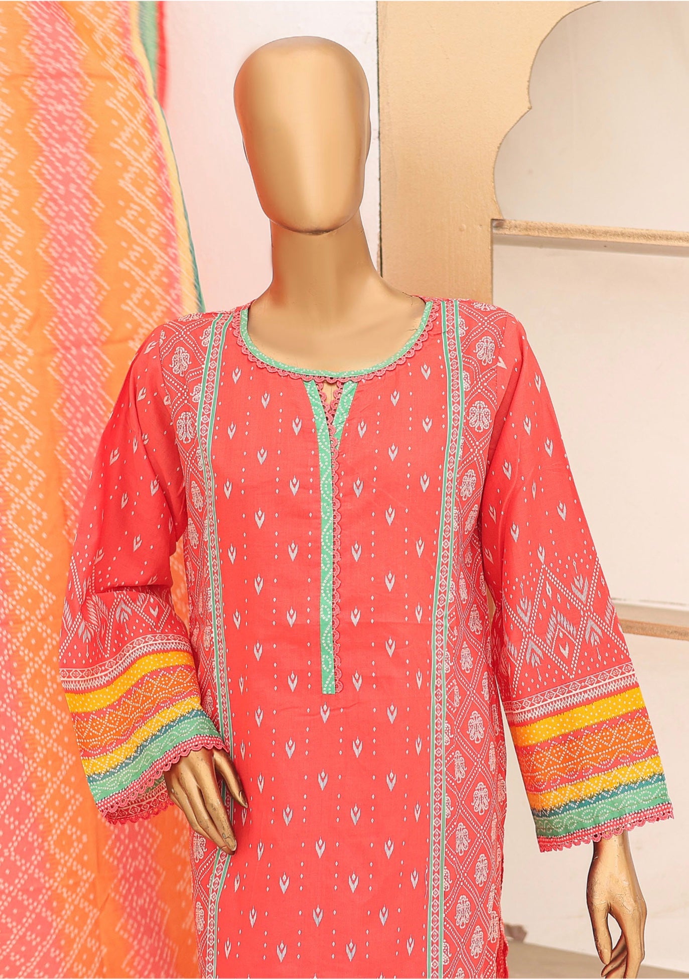 3 Piece Printed Lawn Suit-STPLS006