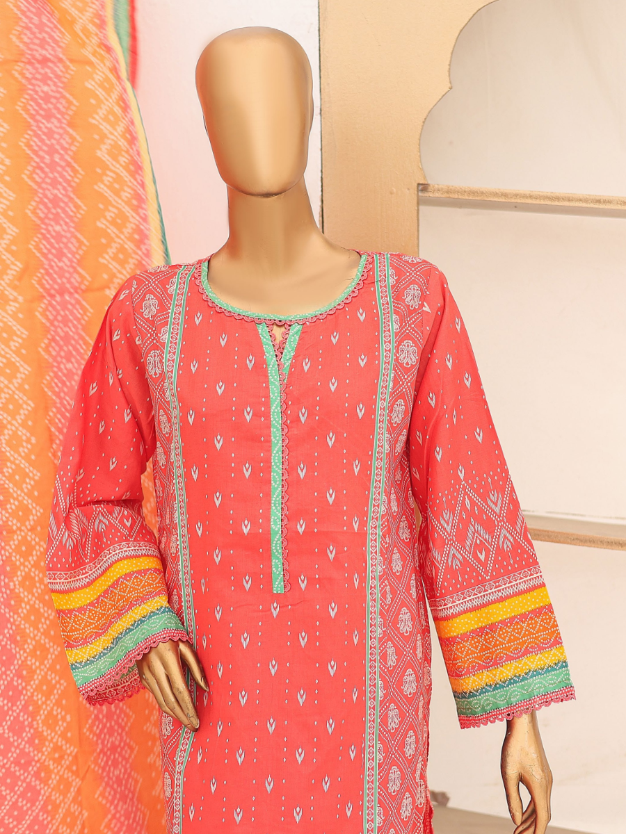 3 Piece Printed Lawn Suit-STPLS006