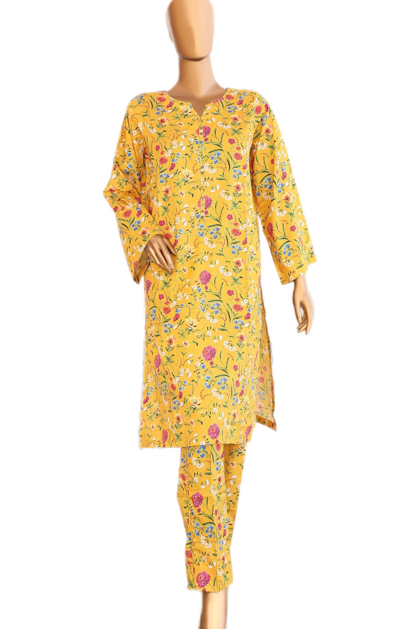 ST Vibrant Yellow Floral Print Sunshine Bloom Co-ords 2-Piece