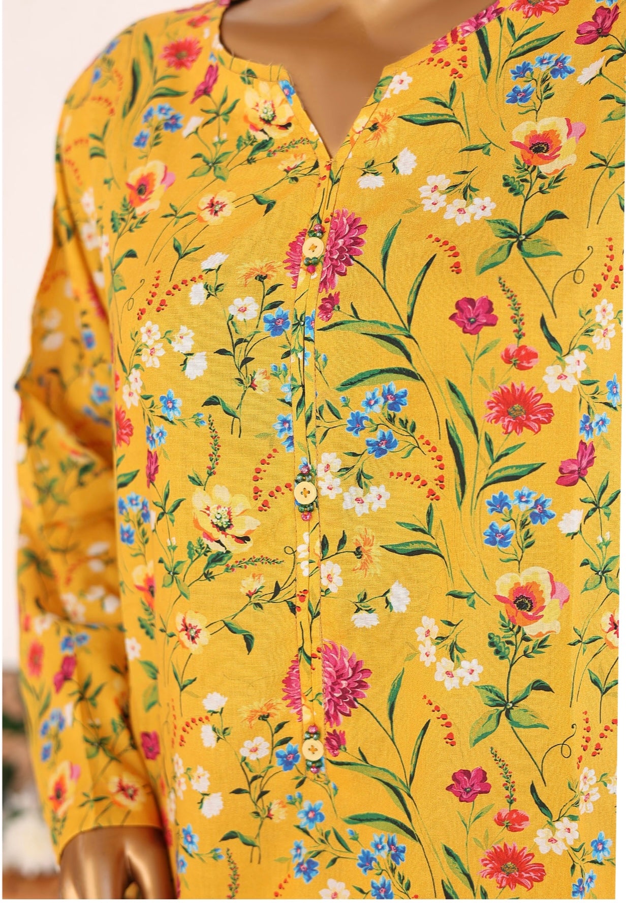 ST Vibrant Yellow Floral Print Sunshine Bloom Co-ords 2-Piece